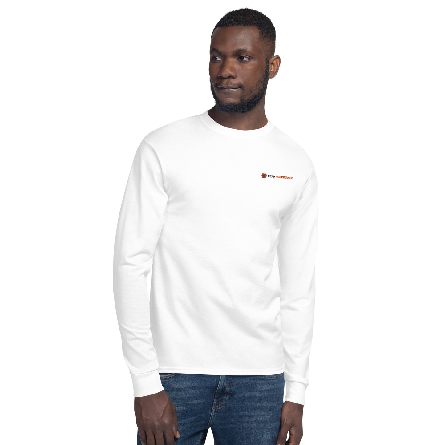 Peak Resistance Men's Champion Long Sleeve Shirt (White)