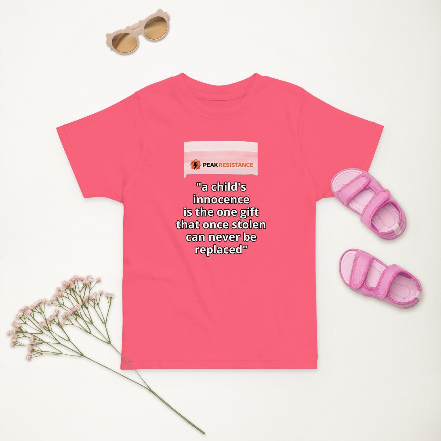 Peak Resistance "A Child's innocence" Quote Toddler jersey t-shirt