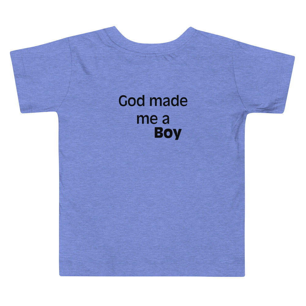 Peak Resistance Toddler Short Sleeve "God Made Me a Boy" Tee